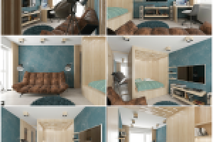 эскизный проект комнаты для студента