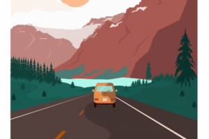 summer landscape of mountains