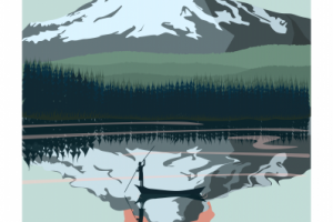 Vector poster. Landscape of mountains.