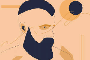 Modern abstract cover man, minimal cover design.