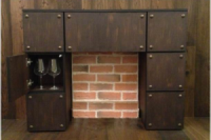 разработка дизайна и покраска шкафа-камина