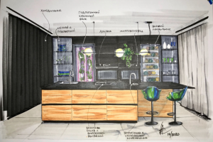 скетч кухни, проект 2020