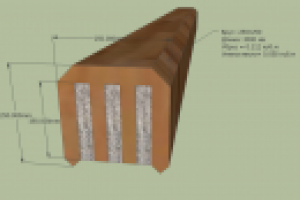 Профилированный брус 250X250 мм утеплённый пеностеклом