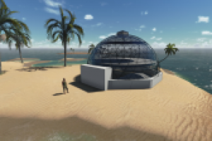 Купольный каркасный дом спроектированный по саженям на острове