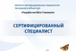 Сертификат Битрикс Разработчик