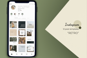 Дизайн инстаграм ленты в ретро стиле