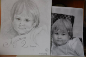 Портрет-шарж, карандаш