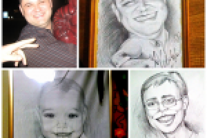 Портрет-шарж, карандаш