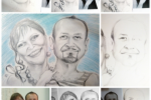 Портрет-шарж, карандаш