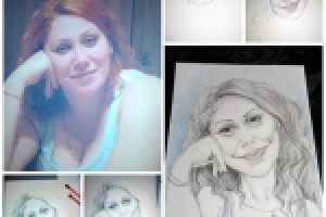 Портрет-шарж, карандаш