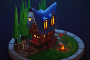 Lo-poly 3D-иллюстрация
