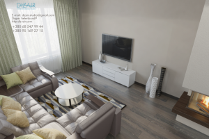 Гостиная с камином. Дом в МО