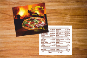 визитка меню кафе "на дровах"