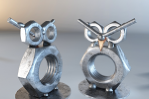 Техно-арт статуэтка из металла «Сова»