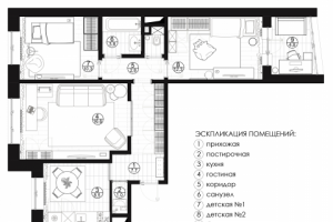Планировочное решение 3х комнатной квартиры