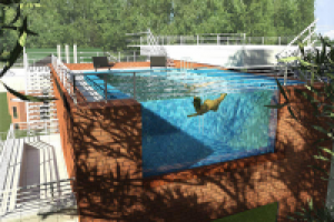 бассейн на крыше коттеджа