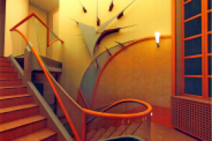 лестница и часы