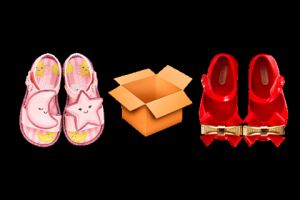 Анимация обмена пар обуви