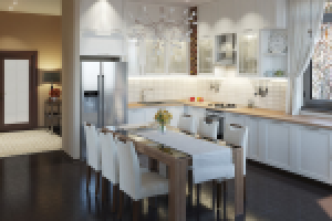 кухня-столовая в частном коттедже, г.Москва