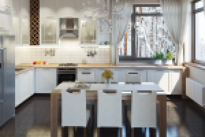 кухня-столовая в частном коттедже, г.Москва