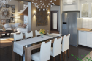 кухня-столовая в частном коттедже, г.Москва