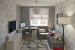 Дизайн-проект двухкомнатной квартиры для семьи из трех человек