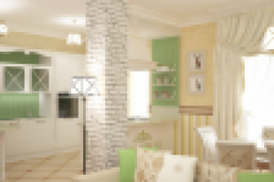 Кухня-столовая в стиле прованс