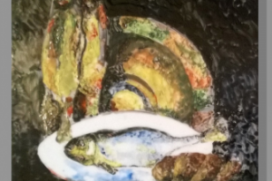 Копия работы Машкова Ильи "Натюрморт с рыбами"