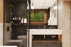 Ванная в трёхкомнатной квартире в Ярославле