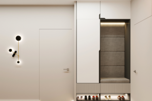 Прихожая в трёхкомнатной квартире в Ярославле