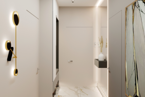 Прихожая в трёхкомнатной квартире в Ярославле