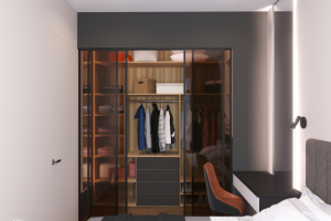 Гардеробная в спальне в квартире 120 кв.м. в С.-Петербурге