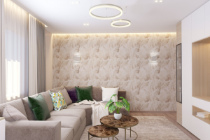 Гостиная в двухкомнатной квартире в Ярославле