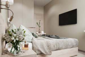 Спальня в двухкомнатной квартире в Ярославле