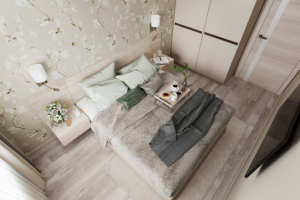 Спальня в двухкомнатной квартире в Ярославле