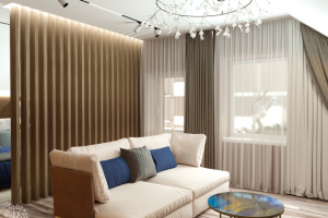 Спальня на мансардном этаже частного дома в Вологде