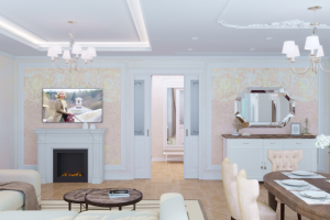 Кухня-гостиная в квартире 188 кв.м. в С.-Петербурге