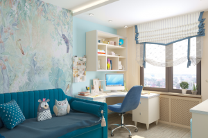 Комната девочки в трёхкомнатной квартире в Москве