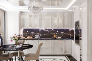 Кухня в трехкомнатной квартире в Москве