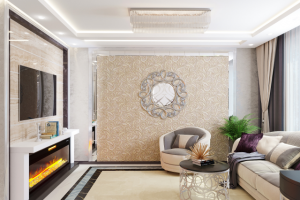 Гостиная в трёхкомнатной квартире в Москве