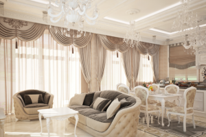 Кухня-гостиная в коттедже 350 кв.м. в Лен.области