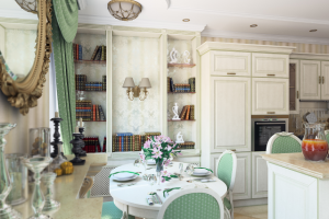 Кухня-гостиная в классическом стиле в г. Пушкин