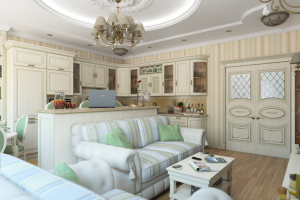 Кухня-гостиная в классическом стиле в г. Пушкин