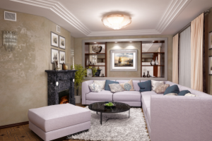 Современная гостиная в квартире 160 кв.м.