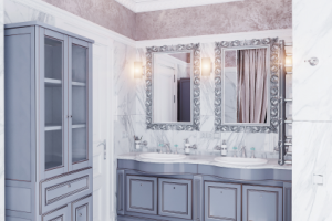 Санузел с сауной в коттедже 350 кв.м. в Ленинградской области