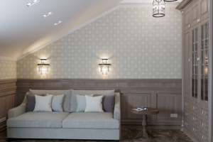 Кабинет в неоклассическом стиле для коттеджа 350 кв.м.