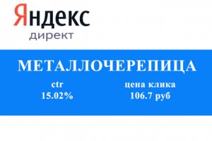 Контекстная реклама в Яндекс Директе: Металлочерепица