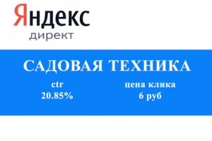 Контекстная реклама в Яндекс Директ: Садовая техника