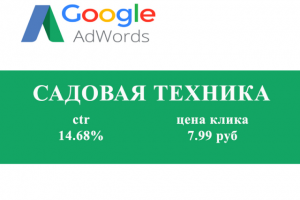 Контекстная реклама в Гугл Эдвордс: Садовая Техника