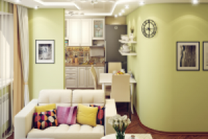 Зал, квартира 93 кв. м., Москва